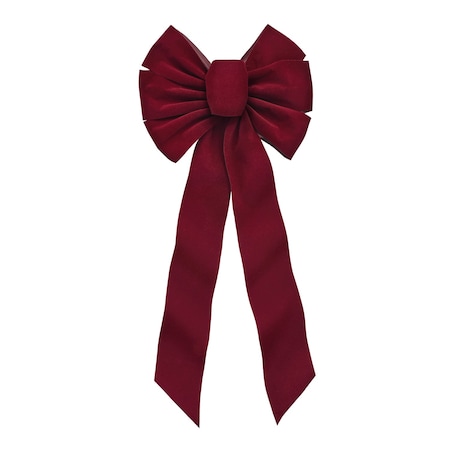 Holiday Trims Holiday Trims Burgundy 7 Loop Christmas Bow 10 in. 6577ACE
